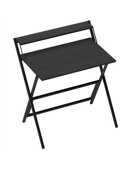 HOMCOM 81.5 cm Folding Computer Desk with Monitor Shelf - Black - pic 197323 | FastDaddyshop