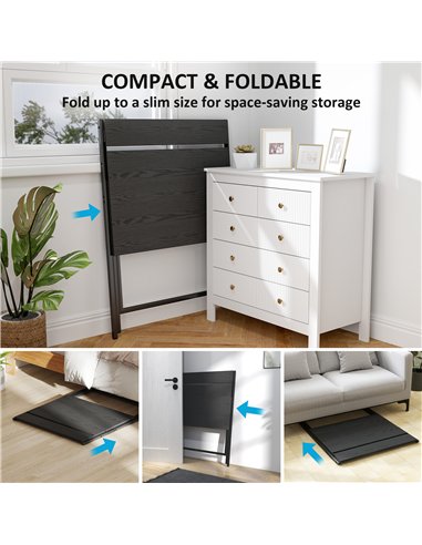 HOMCOM 81.5 cm Folding Computer Desk with Monitor Shelf - Black