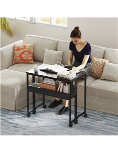 HOMCOM 80 cm Drop Leaf Writing Work Desk - Black 2