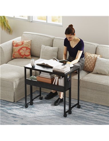 HOMCOM 80 cm Drop Leaf Writing Work Desk - Black