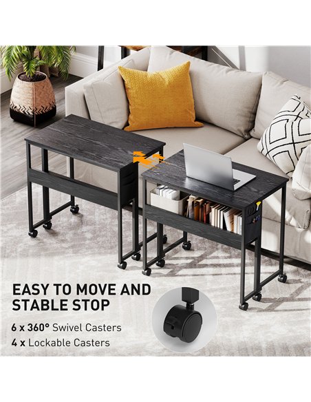 HOMCOM 80 cm Drop Leaf Writing Work Desk - Black - pic 197337 | FastDaddyshop