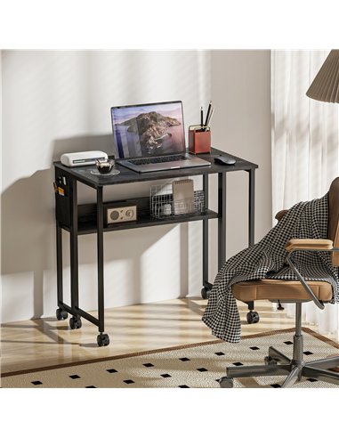 HOMCOM 80 cm Drop Leaf Writing Work Desk - Black