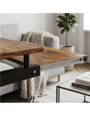 HOMCOM Movable Computer Desk with 4 Moving Wheels and Keyboard Tray