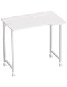 HOMCOM Small Folding Desk, with Wheels - White Wood-Effect