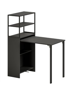 HOMCOM Folding Shelf and Work Table - Black