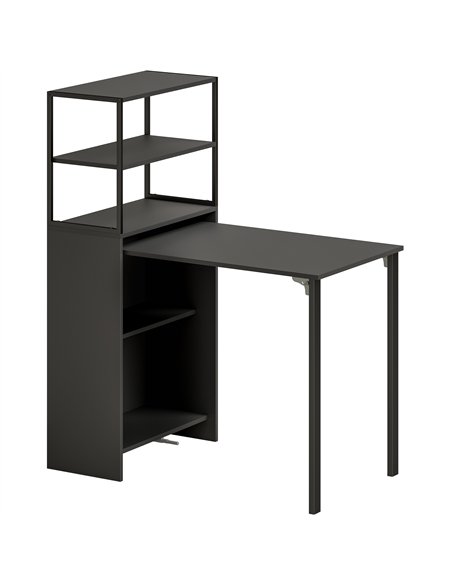 HOMCOM Folding Shelf and Work Table - Black - pic 197413 | FastDaddyshop