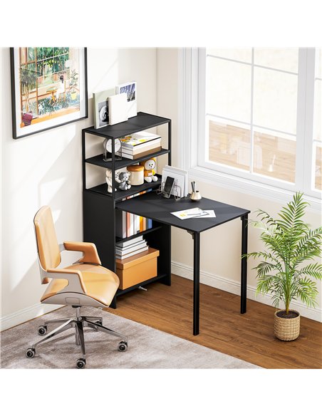 HOMCOM Folding Shelf and Work Table - Black - pic 197420 | FastDaddyshop