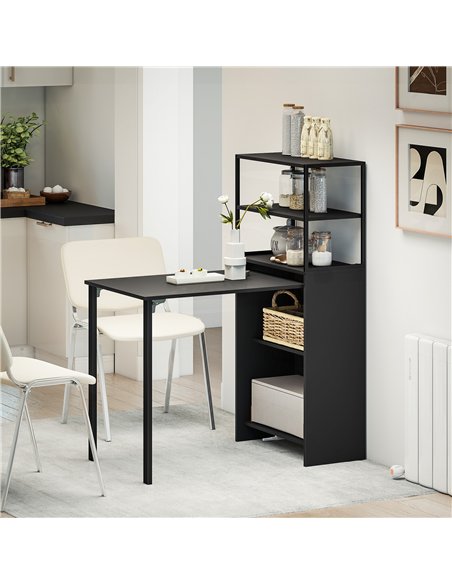 HOMCOM Folding Shelf and Work Table - Black - pic 197421 | FastDaddyshop