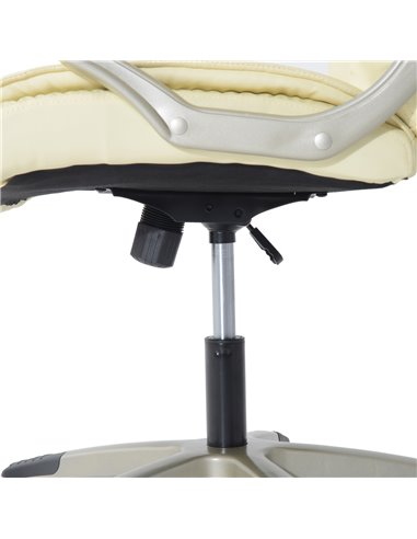 HOMCOM Computer Office Swivel Chair Desk Chair High Back PU Leather Height Adjustable w/ Rocking Function (Cream)