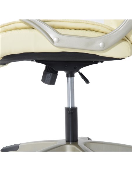 HOMCOM Computer Office Swivel Chair Desk Chair High Back PU Leather Height Adjustable w/ Rocking Function (Cream) - pic 19743 | FastDaddyshop