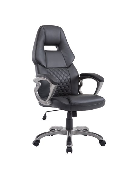 HOMCOM Swivel PU Leather Desk Chair with Height Adjustable, Black - pic 19744 | FastDaddyshop