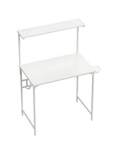 HOMCOM Computer Desk, 80cm Home Office Study Table with Hutch Shelf, Cup Holder, Headphone Hook, White