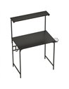 HOMCOM Computer Desk, 80cm Home Office Study Table with Hutch Shelf, Cup Holder, Headphone Hook, Black