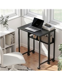 HOMCOM 63 cm Drop Leaf Writing Work Desk - Black 2