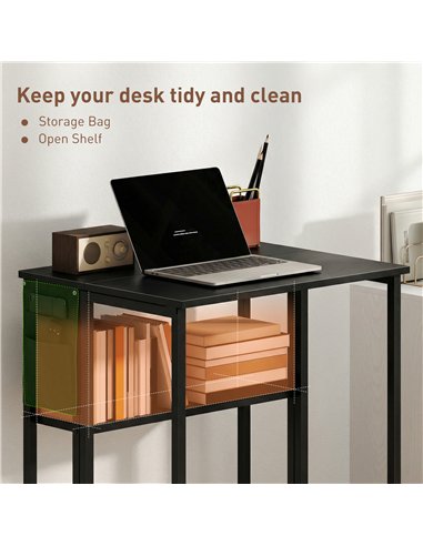 HOMCOM 63 cm Drop Leaf Writing Work Desk - Black