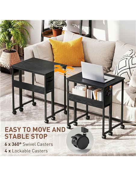 HOMCOM 63 cm Drop Leaf Writing Work Desk - Black - pic 197472 | FastDaddyshop