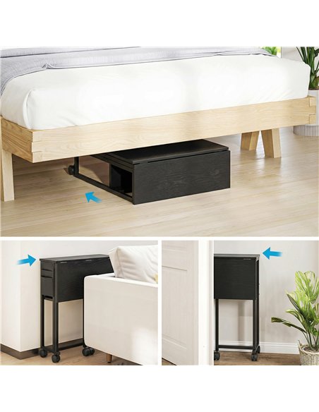 HOMCOM 63 cm Drop Leaf Writing Work Desk - Black - pic 197474 | FastDaddyshop