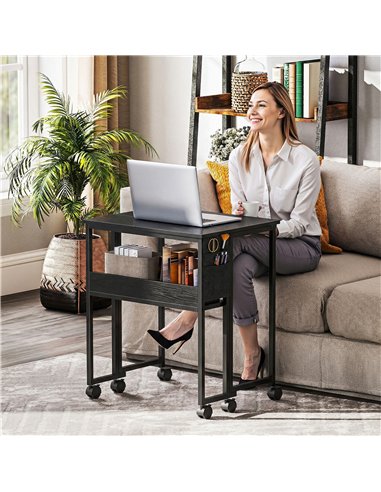 HOMCOM 63 cm Drop Leaf Writing Work Desk - Black