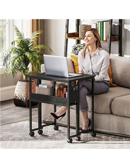 HOMCOM 63 cm Drop Leaf Writing Work Desk - Black - pic 197475 | FastDaddyshop