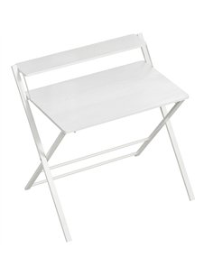 HOMCOM Compact Folding Desk for Small Spaces with Storage Shelf for Home Office, White