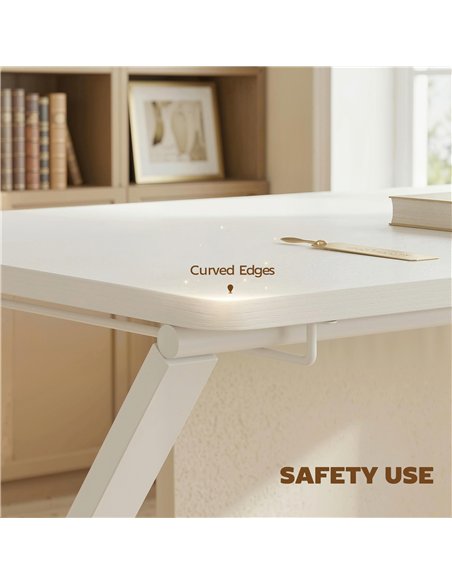 HOMCOM Compact Folding Desk for Small Spaces with Storage Shelf for Home Office, White - pic 197519 | FastDaddyshop