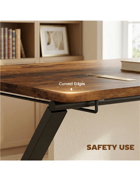 HOMCOM Compact Folding Desk for Small Spaces with Storage Shelf for Home Office, Rustic Brown - pic 197528 | FastDaddyshop