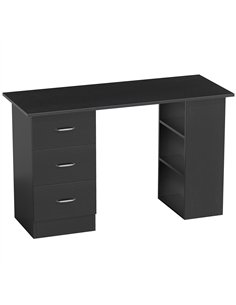 HOMCOM Computer Desk with Drawers, Home Office Desk, Writing Table, PC Workstation with 3 Storage Shelves for Working, Study, 12