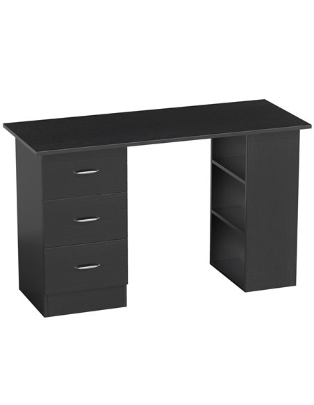 HOMCOM Computer Desk with Drawers, Home Office Desk, Writing Table, PC Workstation with 3 Storage Shelves for Working, Study, 12 - pic 197530 | FastDaddyshop