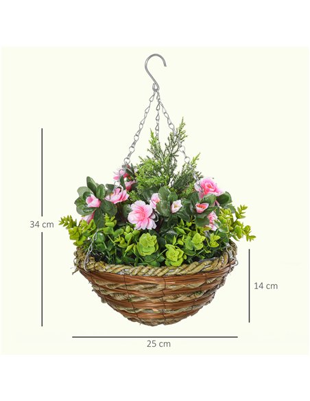 Outsunny Set of Four Hanging Lisianthus Flower Pots - Pink/Green - pic 197559 | FastDaddyshop