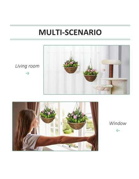 Outsunny Set of Four Hanging Lisianthus Flower Pots - Pink/Green - pic 197561 | FastDaddyshop