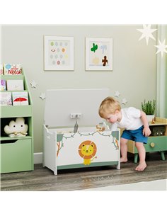 AIYAPLAY Toy Box with Lid, Safety Hinges and Groove Handles, Toy Storage organiser for Kids, Living Room, Playroom, Green 2