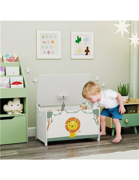 AIYAPLAY Toy Box with Lid, Safety Hinges and Groove Handles, Toy Storage organiser for Kids, Living Room, Playroom, Green - pic 197630 | FastDaddyshop