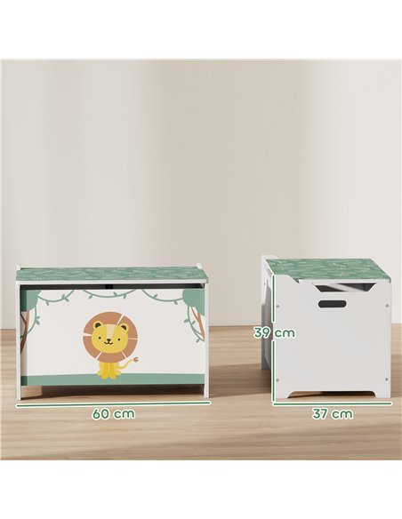 AIYAPLAY Toy Box with Lid, Safety Hinges and Groove Handles, Toy Storage organiser for Kids, Living Room, Playroom, Green - pic 197631 | FastDaddyshop