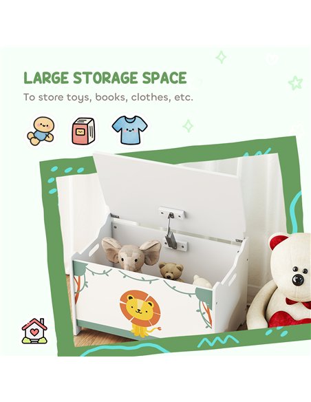 AIYAPLAY Toy Box with Lid, Safety Hinges and Groove Handles, Toy Storage organiser for Kids, Living Room, Playroom, Green - pic 197632 | FastDaddyshop