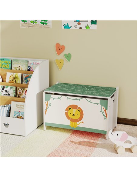 AIYAPLAY Toy Box with Lid, Safety Hinges and Groove Handles, Toy Storage organiser for Kids, Living Room, Playroom, Green - pic 197636 | FastDaddyshop