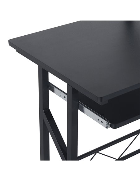 HOMCOM Computer PC Desk with Display Stand, Sliding Keyboard Tray Drawer, Host Box Shelf, Black - pic 19769 | FastDaddyshop