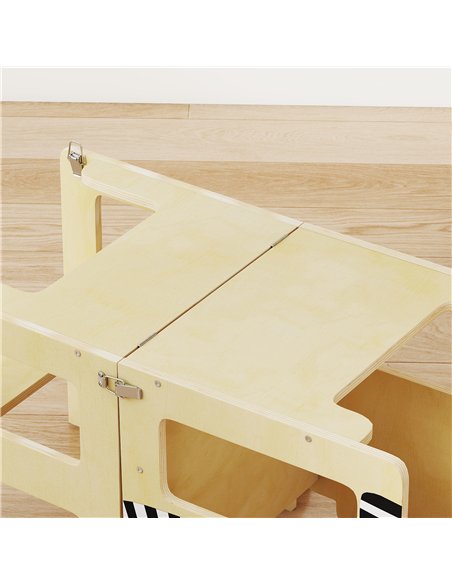 AIYAPLAY Toddler Step Stool, Standing Tower with Chalkboard, 3-in-1 Cat-Shaped Step Stool for Kitchen Counter, Natural - pic 197700 | FastDaddyshop