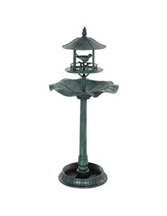Outsunny 3-in-1 Garden Bird Bath, Freestanding Birdbath with Large Water Basin, Underneath Flower Planter, Φ50 x 113 cm, Green