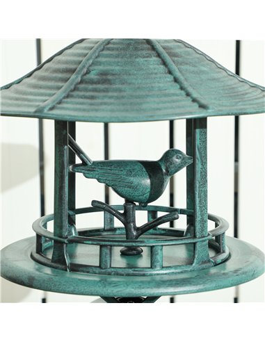 Outsunny 3-in-1 Garden Bird Bath, Freestanding Birdbath with Large Water Basin, Underneath Flower Planter, Φ50 x 113 cm, Green