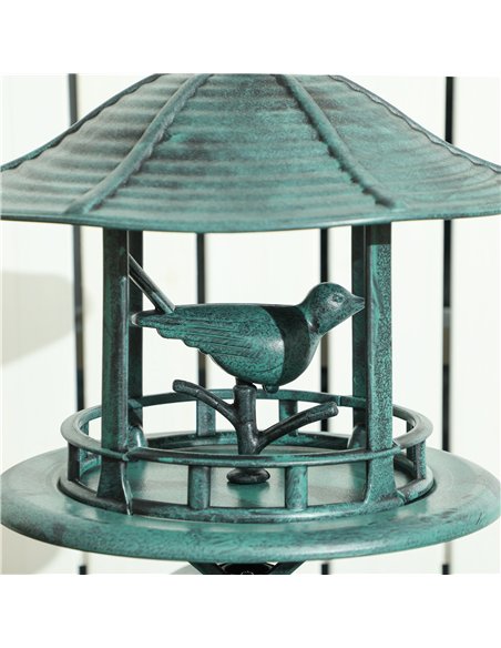 Outsunny 3-in-1 Garden Bird Bath, Freestanding Birdbath with Large Water Basin, Underneath Flower Planter, Φ50 x 113 cm, Green - pic 197708 | FastDaddyshop