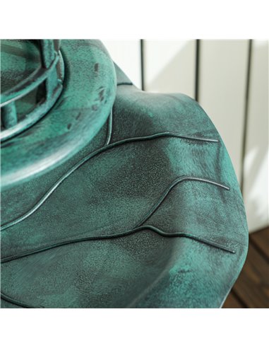 Outsunny 3-in-1 Garden Bird Bath, Freestanding Birdbath with Large Water Basin, Underneath Flower Planter, Φ50 x 113 cm, Green