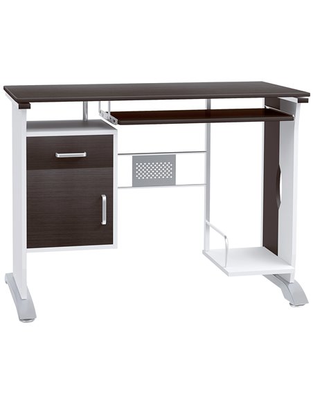 HOMCOM Computer PC Desk with Sliding Keyboard Tray, Storage Drawers, Host Box Shelf, Black walnut - pic 19771 | FastDaddyshop