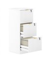 HOMCOM Filing Cabinet, Fluted Vertical File Cabinet with 3 Lockable Drawers and Hanging Rails, White