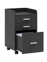 HOMCOM 3 Drawer Filing Cabinet, Rolling File Cabinet with Edged Top for Letter, A4 Size, Hanging File Folders, Black