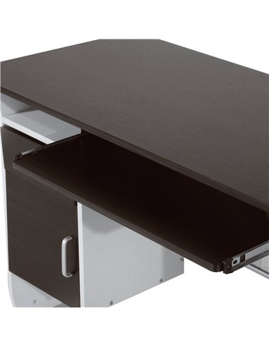 HOMCOM Computer PC Desk with Sliding Keyboard Tray, Storage Drawers, Host Box Shelf, Black walnut