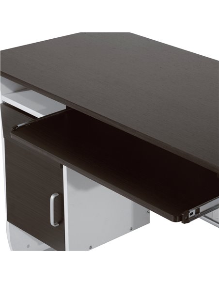 HOMCOM Computer PC Desk with Sliding Keyboard Tray, Storage Drawers, Host Box Shelf, Black walnut - pic 19778 | FastDaddyshop