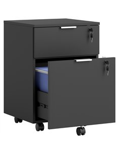 HOMCOM Two-Drawer Lockable Filing Cabinet - Black