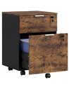 HOMCOM Two-Drawer Lockable Filing Cabinet - Black and Rustic Brown