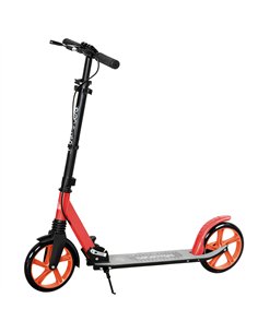 HOMCOM One-click Folding Kick Scooter for 14+ w/ Adjustable Handlebar, Push Scooter with Kickstand, Dual Brake System, Red