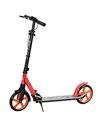HOMCOM One-click Folding Kick Scooter for 14+ w/ Adjustable Handlebar, Push Scooter with Kickstand, Dual Brake System, Red